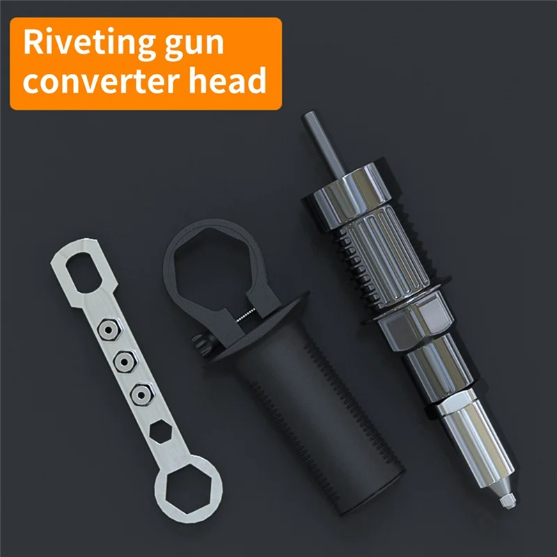 AB15-Electric Riveting Machine Adapter With 2.4/3.2/4.0/4.8 Mm Diameter Rivet Head Drill And Handle Wrench Rivet Tool.