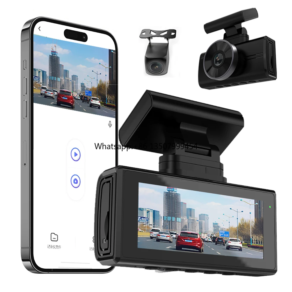 

4K 1080P Dual Cameras IPS 2.35" Screen Car Dash Cam Driving Recorder with Night Vision Wide Angle Built-in WiFi & GPS