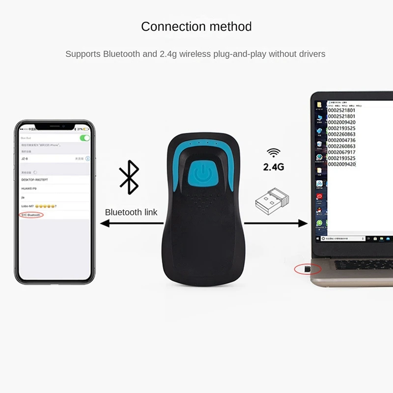 R58H UHF قارئ العلامات 860-960Mhz 2.4G اللاسلكية 50Cm Uhf قارئ بلوتوث الكاتب لعد العلامات