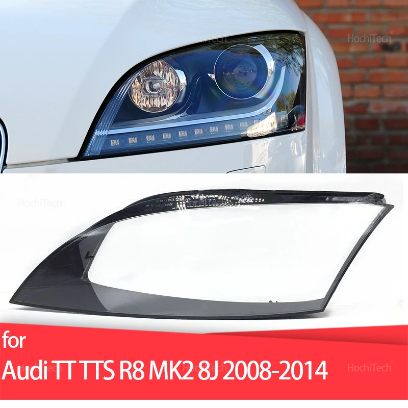 Para audi tt tts r8 mk2 8j 2008-2014 capa do farol do carro lente de vidro substituição da lâmpada dianteira sombra escudo automático 2010 2012