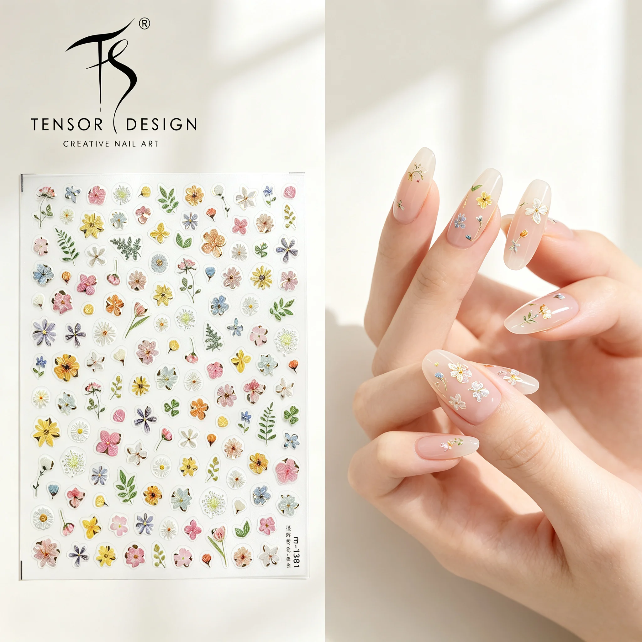 Nail Art Elegan - Autocollants floraux TENSOR NAIL, décorations d'ongles