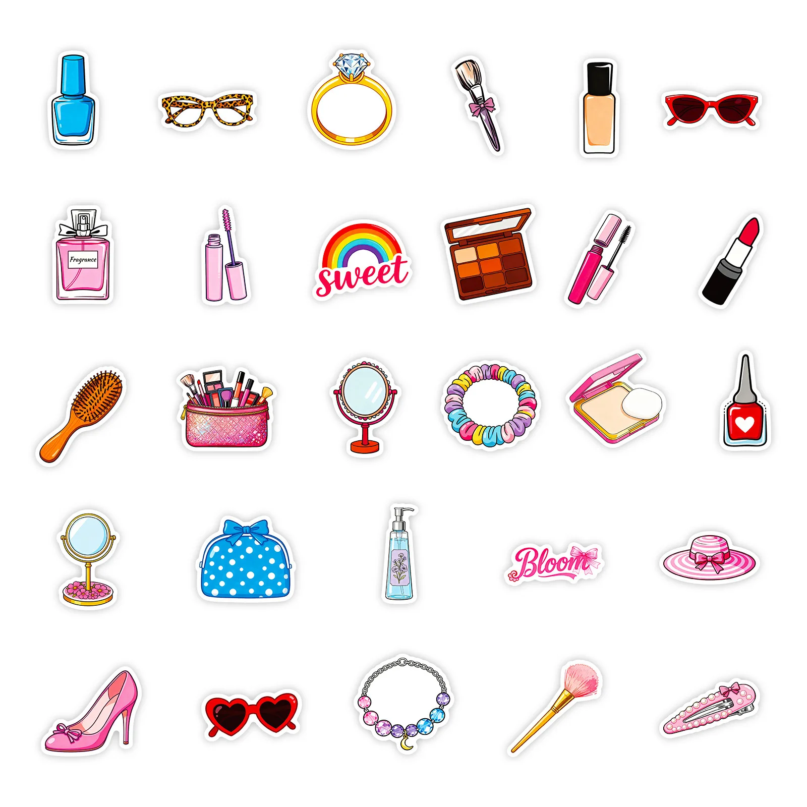 10/56 pçs série de maquiagem dos desenhos animados adesivos criativo graffiti decalque diy bagagem telefone guitarra scrapbook adesivo à prova dwaterproof água brinquedos do miúdo