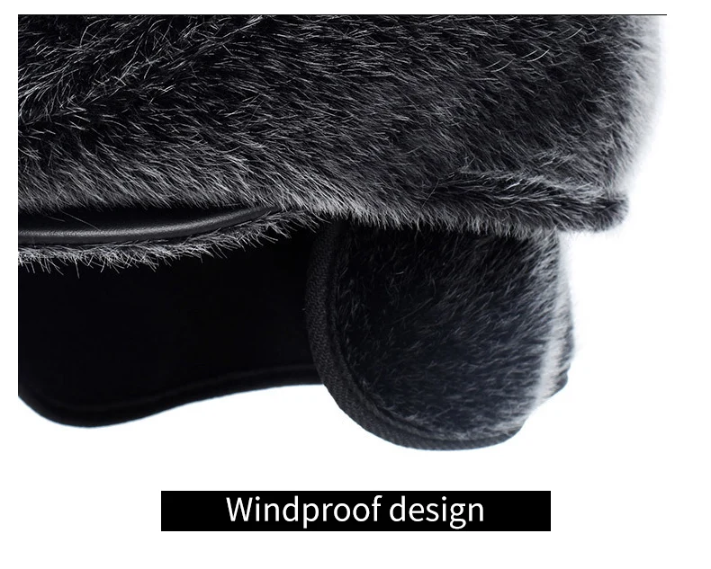 Winter-Zeitungsjungenmütze aus Kunstfell mit Ohrenklappen, Baskenmütze-Stil, Schirmmütze, warme flache Mütze für ältere Männer für kaltes Wetter – Detail 13