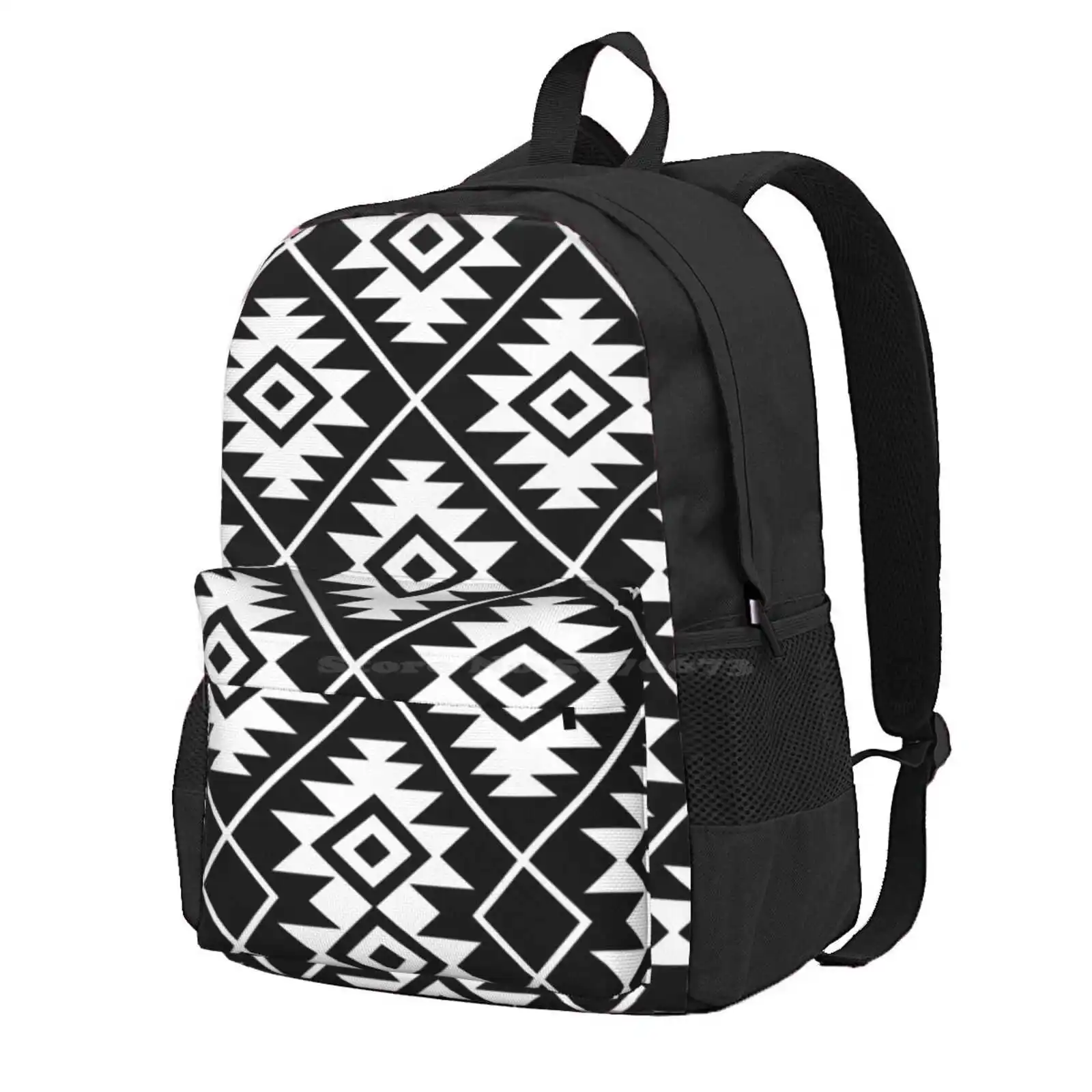 

Aztec Symbol Pattern White On Black Hot Sale Schoolbag Backpack Fashion Bags Aztec Design Aztec Pattern Aztec Surface Pattern