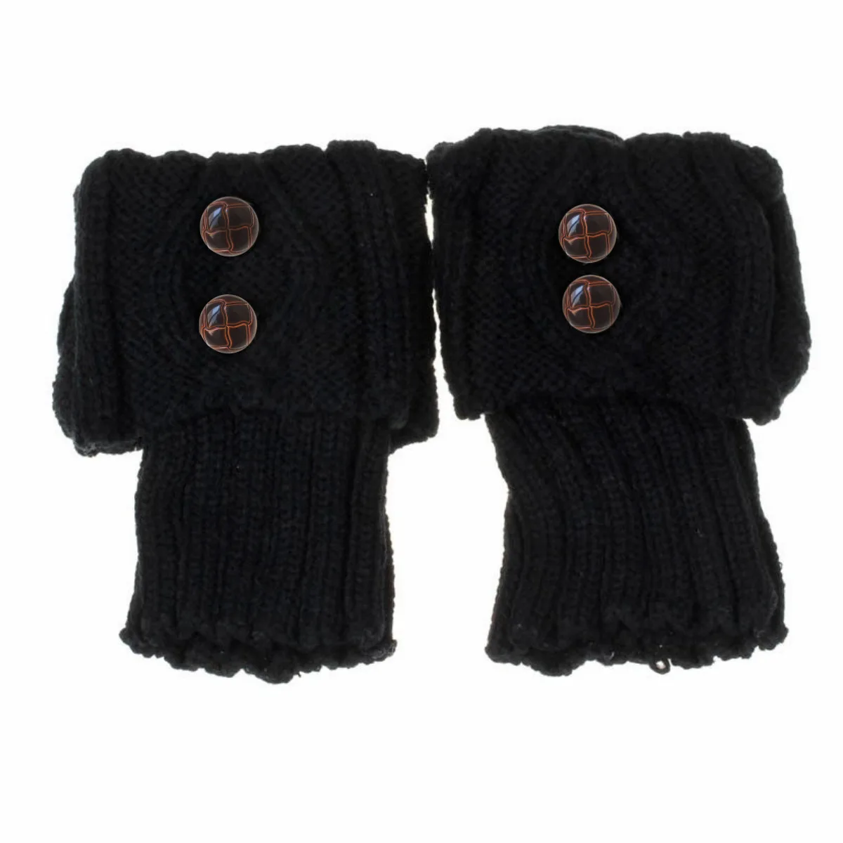 Herbst Winter frauen Neue Kurze Raute Flip 2-Taste Fuß Wärmer Gestrickte Wolle Socken Mode Boot Abdeckung Beinlinge – Detail 17