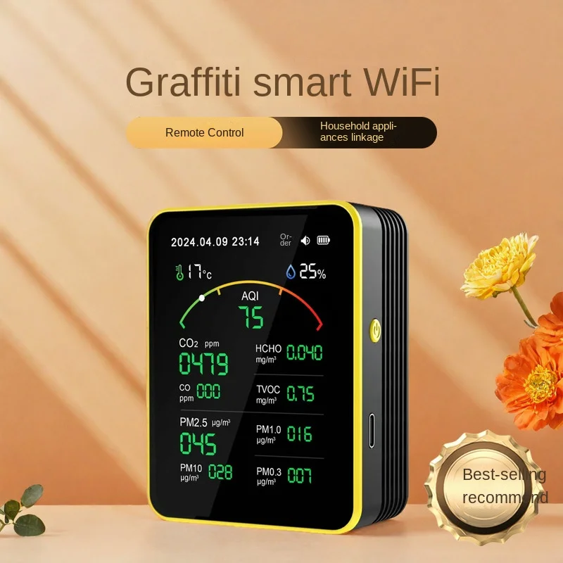 

New tuya smart device mobile phone WiFi network can remotely control household appliances carbon dioxide benzaldehyde detector