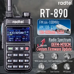 Radtel RT-890 NOAA Weather Channel 6 Band Ham  Amateur 2 Way Radio 999CH Walkie Talkie AM Air Aviation Band Color Scanner Marine