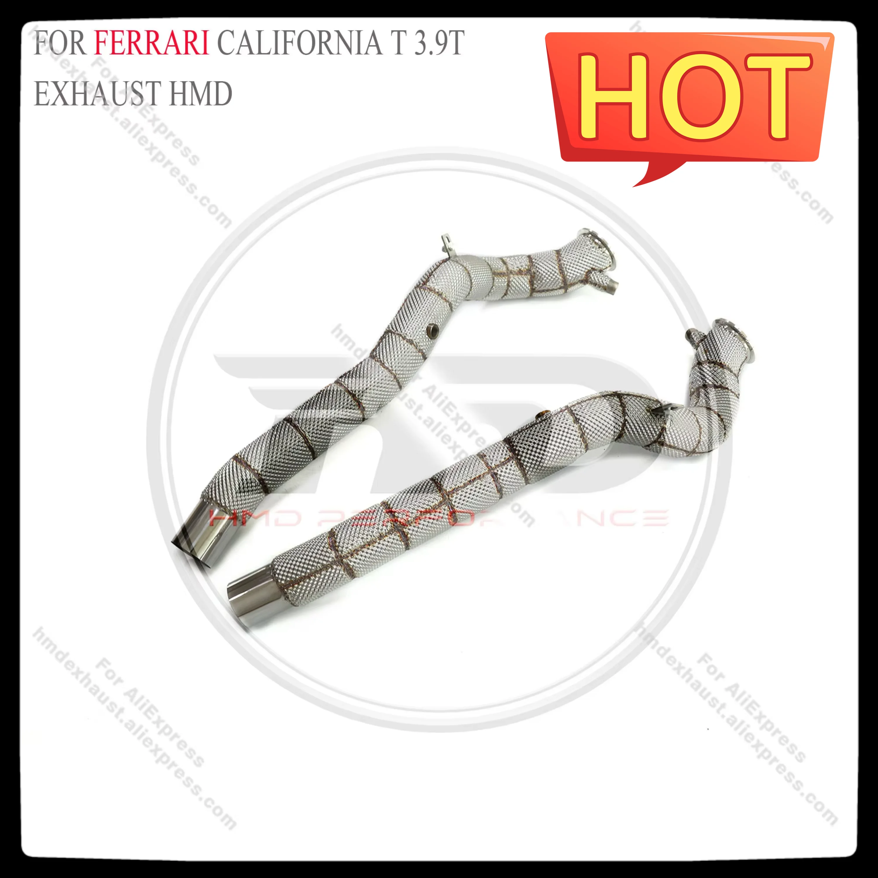 HMD Exhaust System High Flow Performance Downpipe for Ferrari california T 3.9T With Heat Shield