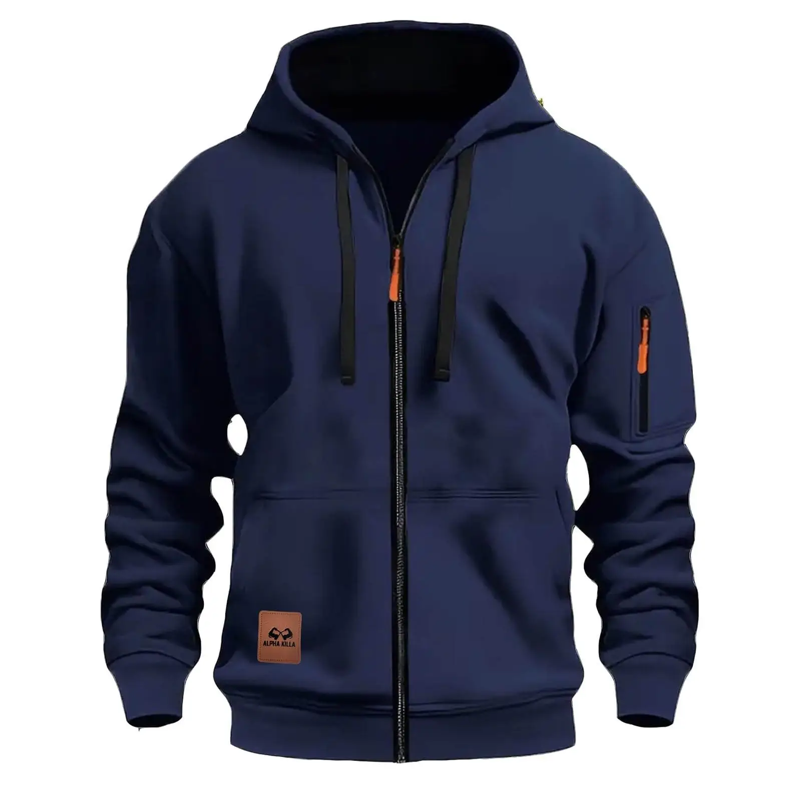 

New Men's Hooded Sweatshirt with Zipper Pockets Thin Loose Comfortable Jacket Casual Outdoor Hooded Tracksuit Jacket Top 2025