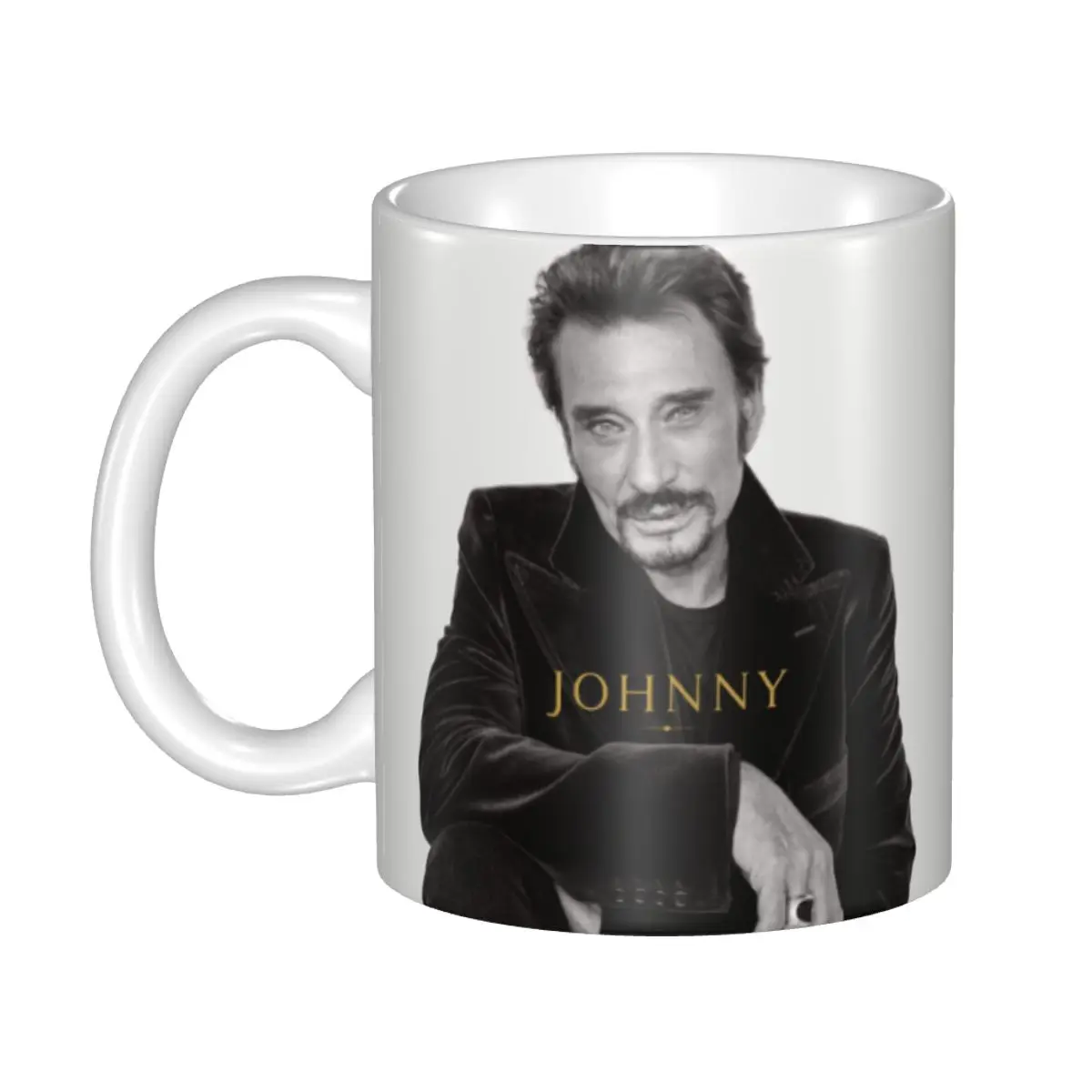 

French Rock Johnny Hallyday Coffee Mugs DIY Customized France Singer Ceramic Mug Creative Present