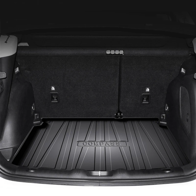 For Jeep Compass 2017-2024 TPE Custom Fit Car Trunk Mat All Season Black Cargo Mat 3D Shaped Laser Measured Trunk Liners