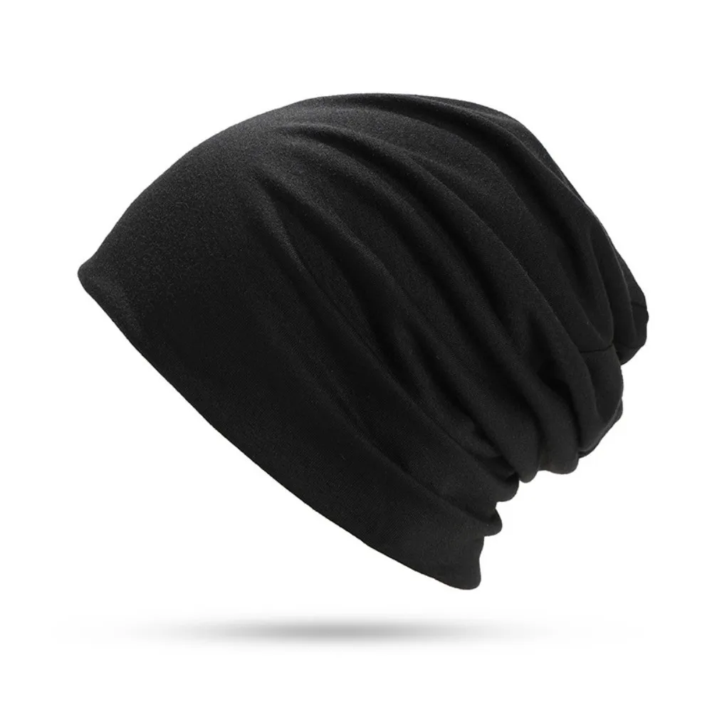 

New Solid Color Slouchy Beanie Hip-Hop Soft Cotton Knitted Bonnet Hat Elastic Breathable Running Cap Unisex Men Women