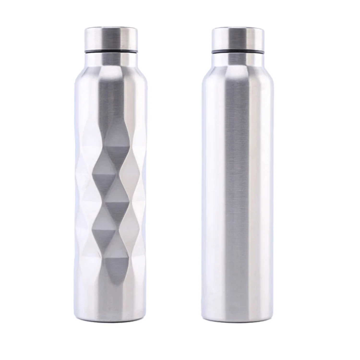 Stainless Steel Rugged Sport Water Bottle - 1000ml Capacity Single-layer Metal Flask Drinkware for Camping, Gym, and Outdoor Act