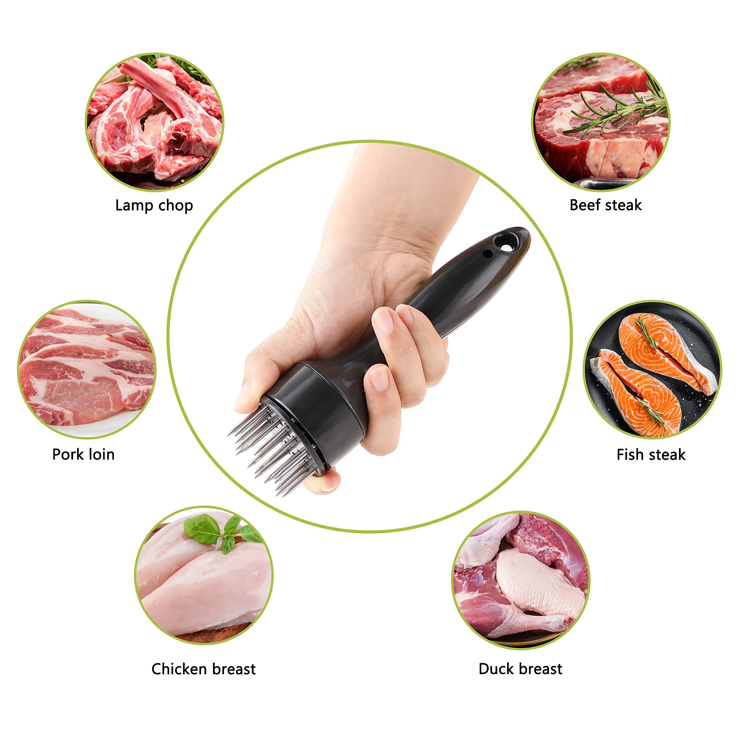 Stainless Steel Meat Tenderizer Needle Ultra Sharp Professional Steak Beef Tenderizer Needle Tool BBQ Kitchen Accessories