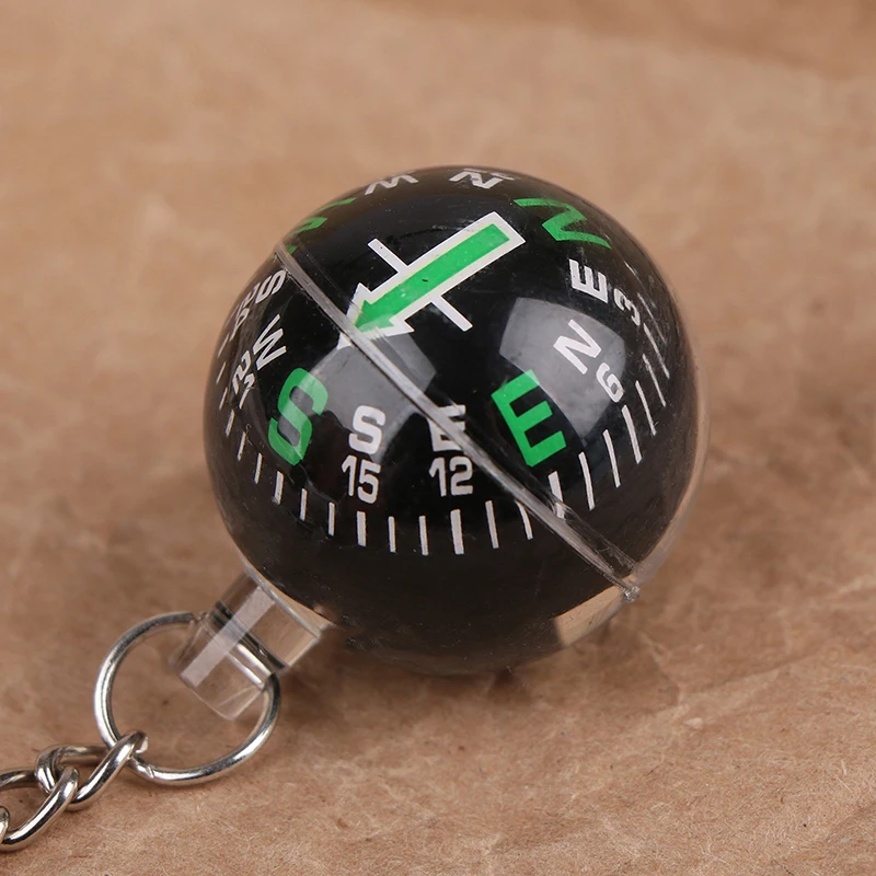 Portable Lightweight Emergency Compass Outdoor Survival Keychain Ball Compass Tool