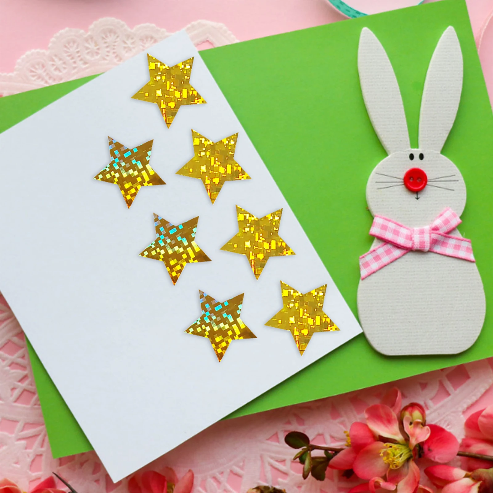 

2 Rolls Star Stickers Color Decoration Scrapbook Background Aesthetic Scrapbooking Shiny Flash