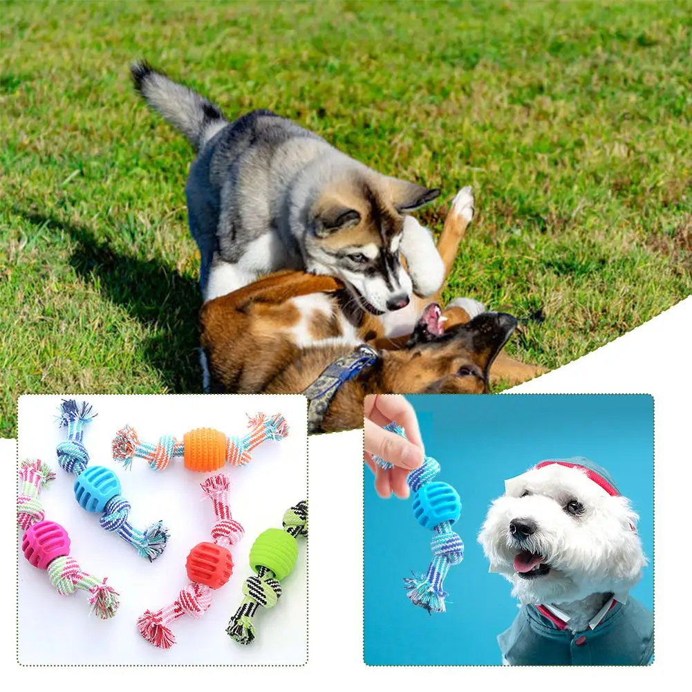 Juguete masticable para perro, cuerda de algodón, fácil de limpiar, descompresión, D9a7