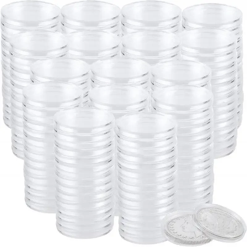 10/25/100 pièces porte-monnaie en plastique Capsules stockage vitrines rondes, Capsules de stockage de pièces de monnaie boîtes de Protection conteneur