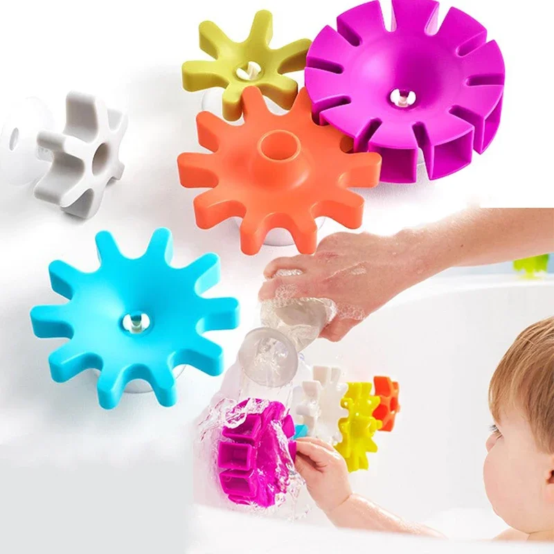 

Baby Suction Bath Toys Suction Cup Gear Rotation Toys Spinning Waterwheel Rotating Toys Water Toy For Babies 0 12 Months 1 Year