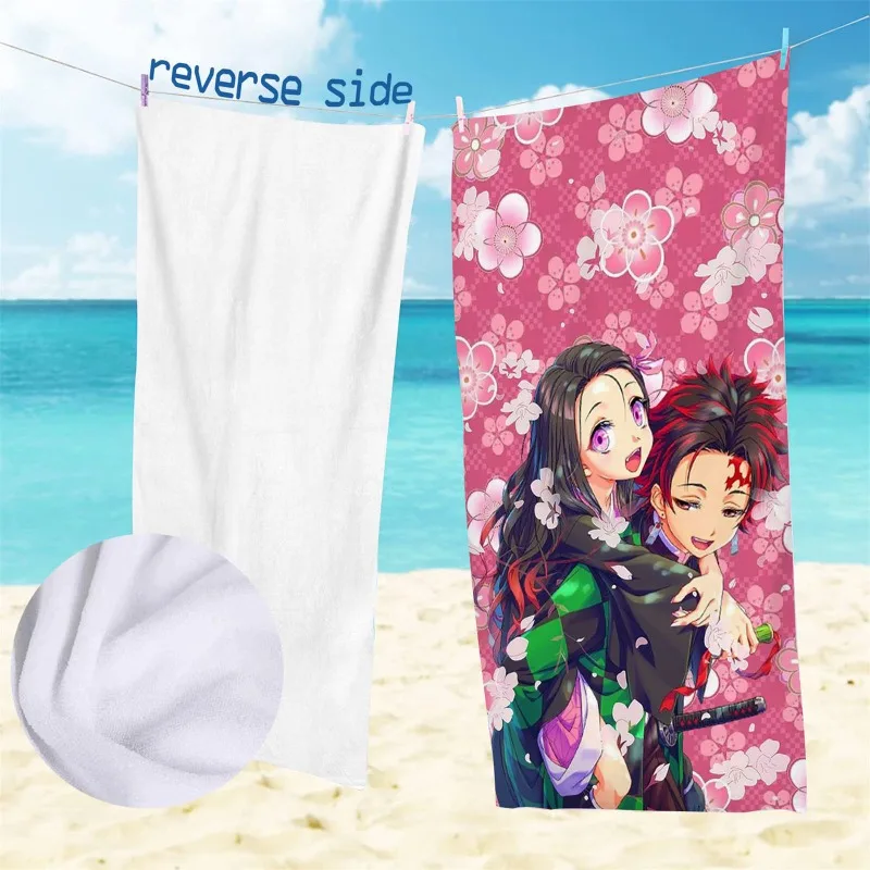 

In Stock Animation Demon Slayer Kamado Nezuko Fitness Running Sweat Practical Beach Towel Swimming Bath Towel Anime Model