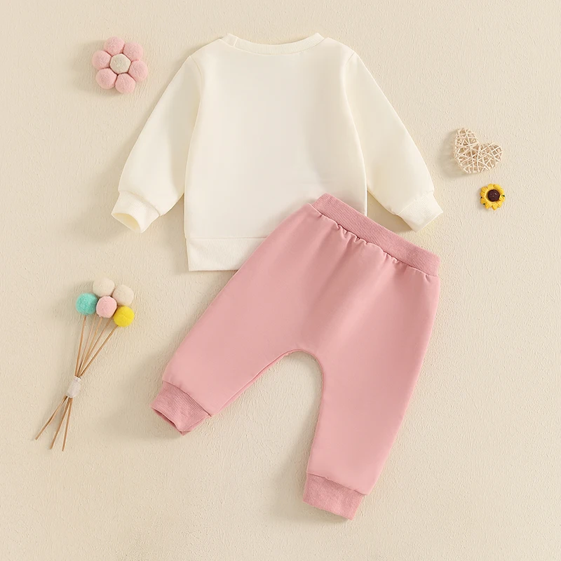 Ensembles de pantalons à manches longues pour petites filles, col rond, lettre imprimée, proximité Y, Wstring, automne, 2 pièces