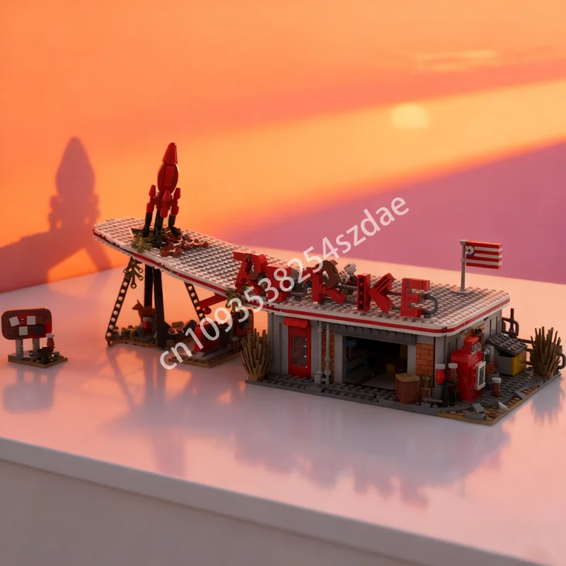 

1285pcs MOC Fallout 4 Red Rocket Truck Stop Model Building Blocks Assemble DIY Creative Toys Idea Kids Christmas Gifts Birthday