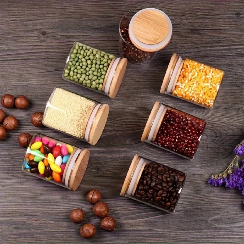 12 قطعة من برطمانات تخزين زجاجية، علبة توابل زجاجية سعة 8 أونصة، زجاج صغير مع غطاء محكم لزاوية المطبخ، مناسبة للسكر والكوكيز والأرز