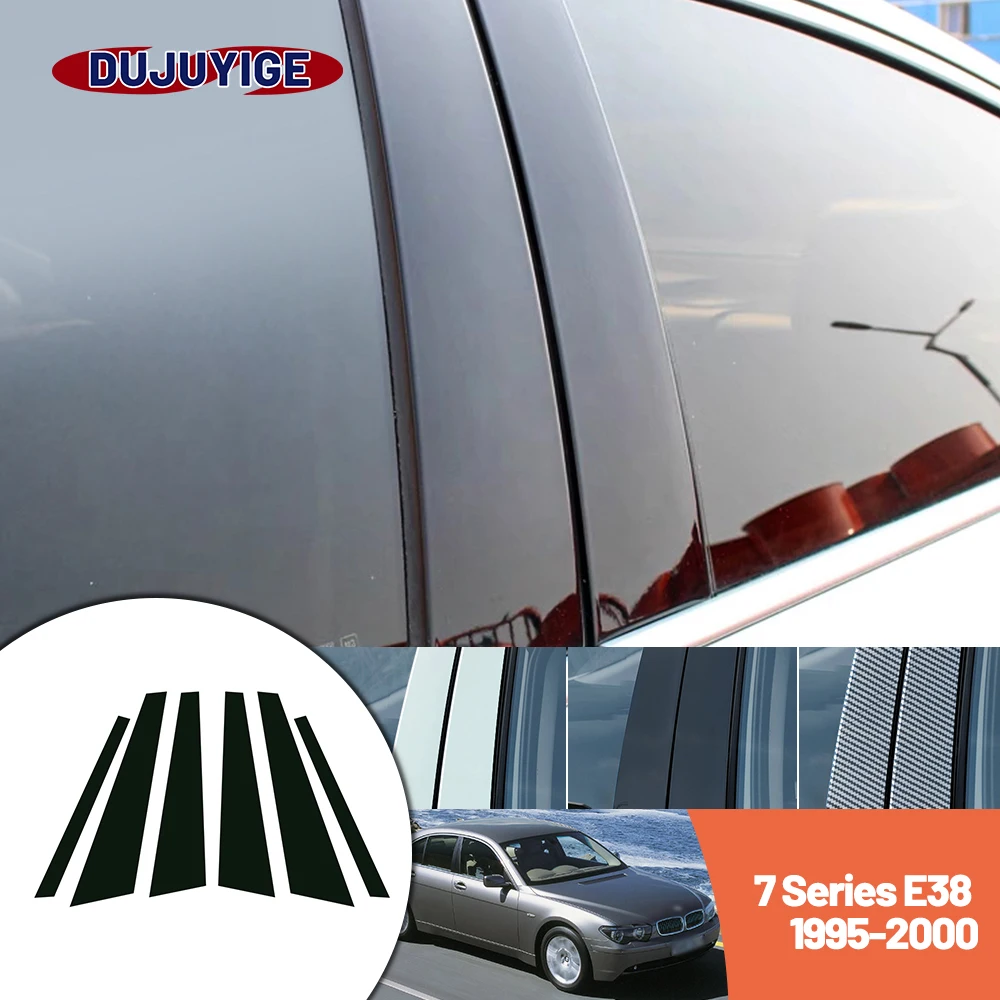 

Bright black carbon fiber door and window B C Pillar sticker suitable For BMW 7 Series E38 1995-2000 1996 1997 1998 1999