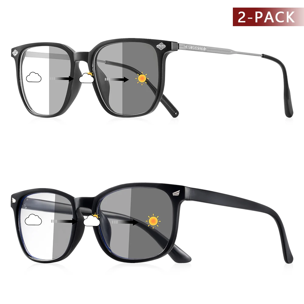 CRIXALIS 2 pezzi occhiali da sole fotocromatici casual per uomini e donne che corrono pesca occhiali da sole paralume antiriflesso UV400