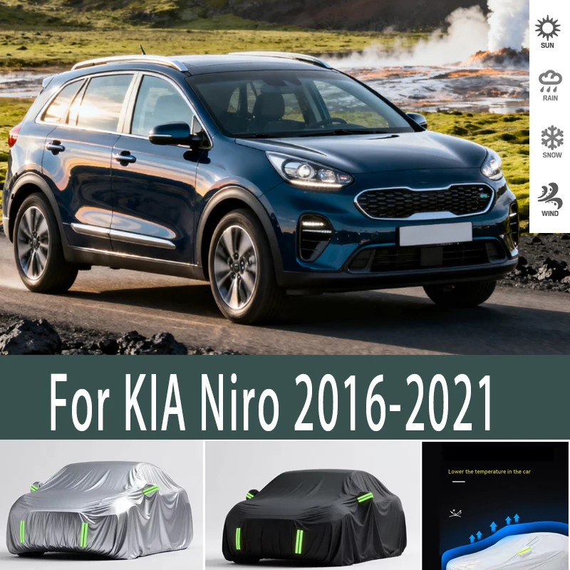 

For KIA Niro 2016-2021 2020 Outdoor Protection Full Car Covers Snow Cover Sunshade Waterproof Dustproof Exterior Car accessories