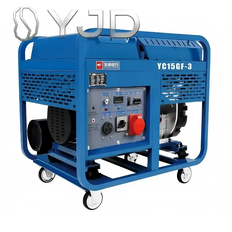 YJD Silent 15kw Diesel Generator 20kW Max Portable Generator Set Double Cylinder Air Cooled Electric Start Industrial Power Use
