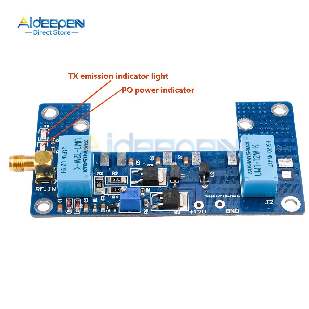 RF Power Amplifier Board Transceiver Circuit PCB Walkie-talkie DC 10-13.8V 10-80W DIY Module