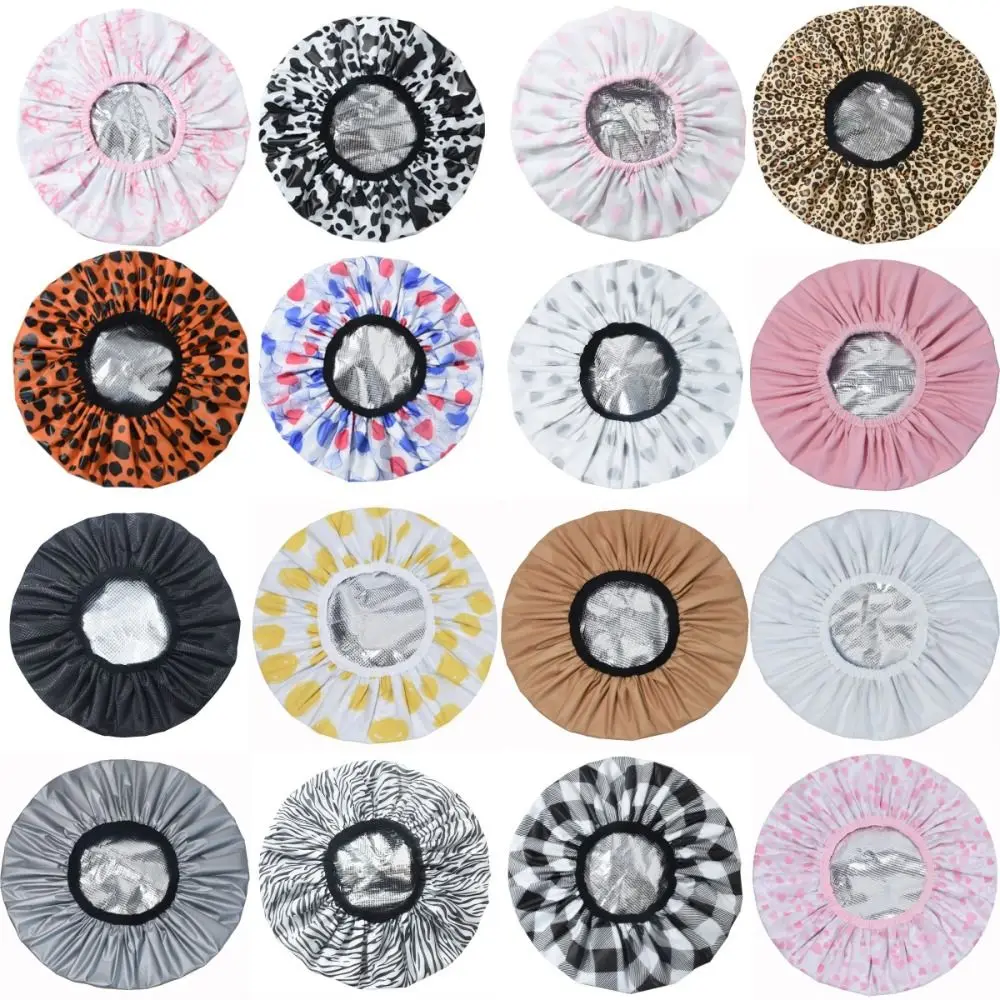 

Thickened Self-heating Tin Foil Hat Shower Cap Thermostatic Steam Hair Mask Cap Bathing Cap Portable Smooth Hair Oil Baking Cap
