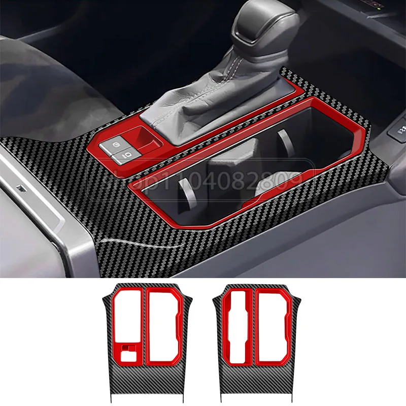 

Для Toyota RAV4 2026-2027: Черно-красная двухцветная накладка на панель переключения передач центральной консоли, аксессуар для модификации интерьера