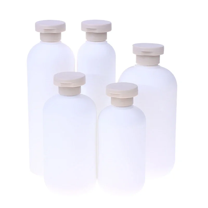 Kunststoff-Reise-Shampoo-Quetschflaschen, nachfüllbare weiße Behälter für Lotion, Creme, Klappdeckel, Duschgel, Schaumpumpenflaschen