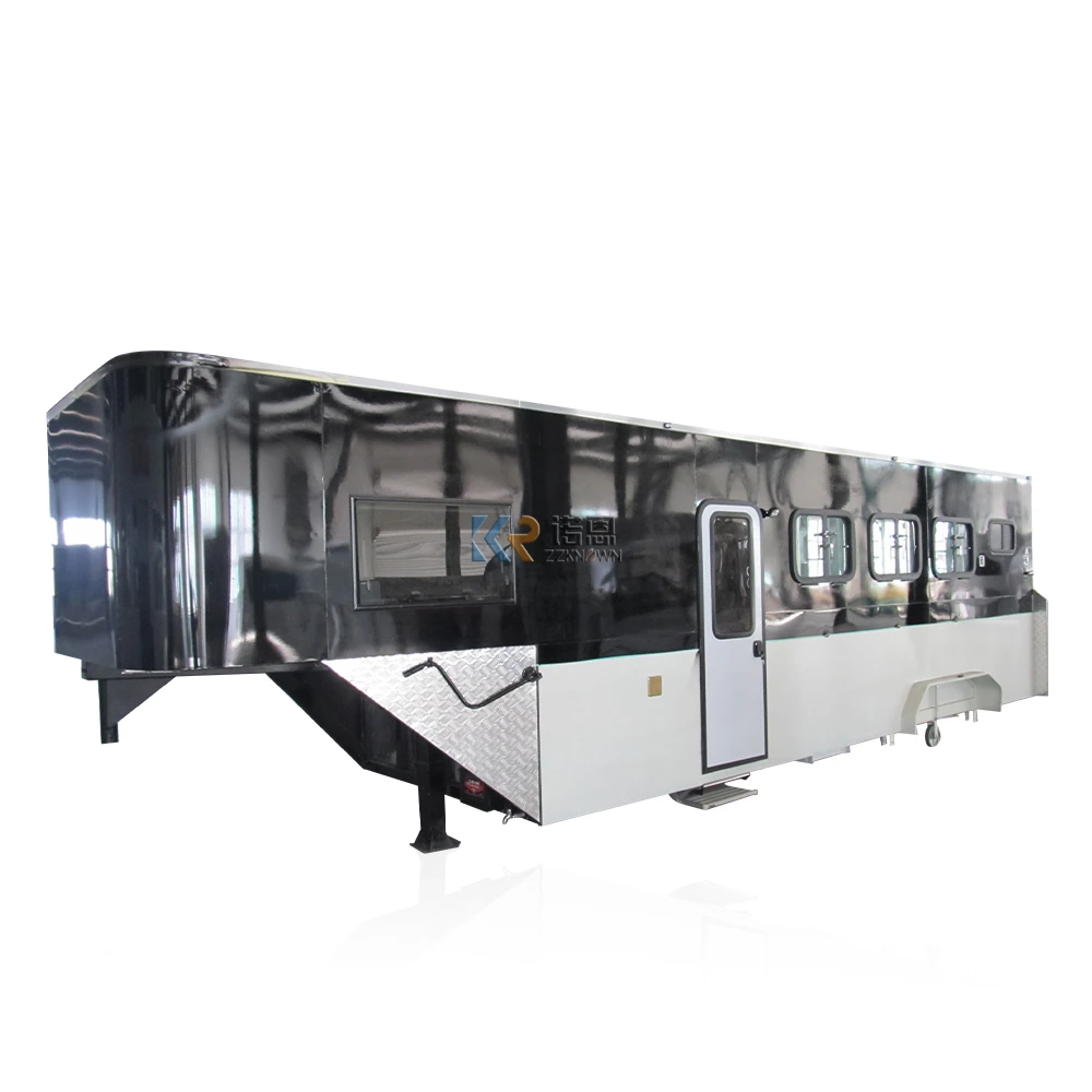 OEM โหลดมุม3รถพ่วงม้าสามสี่คอห่านม้าเฉียงหรูหราพร้อมห้องนั่งเล่น