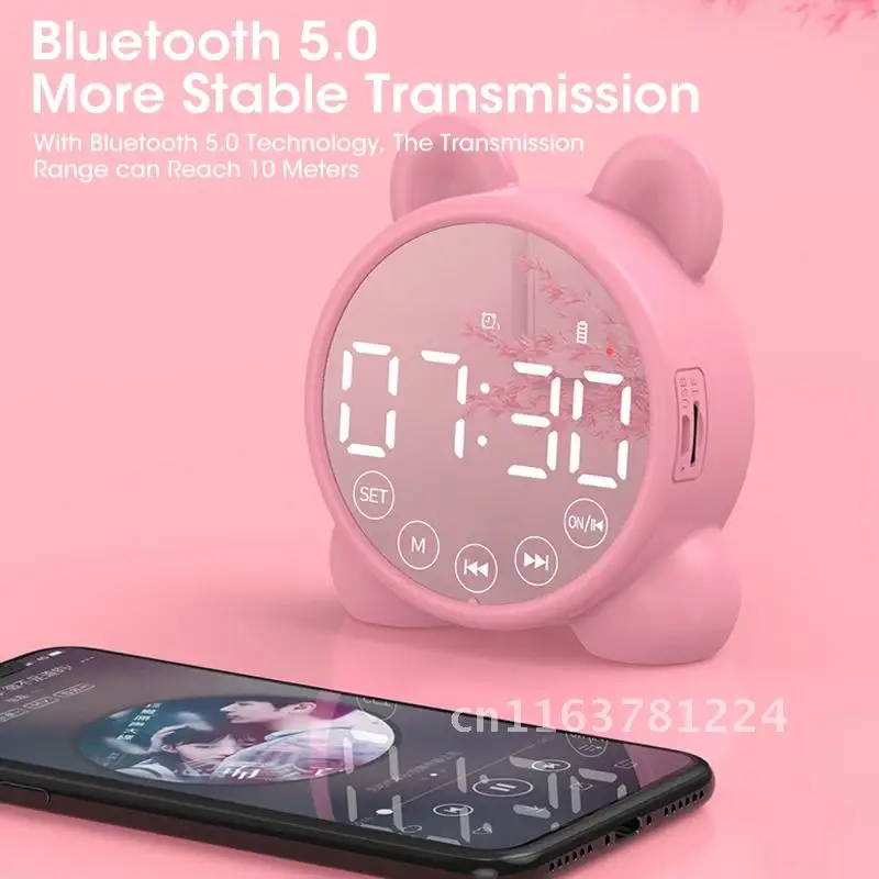 Mini Alarm Clock Electronic Round Number Double Bell Desk Table Digital Quartz Clock Home Decoration Retro Portable Cute Durable