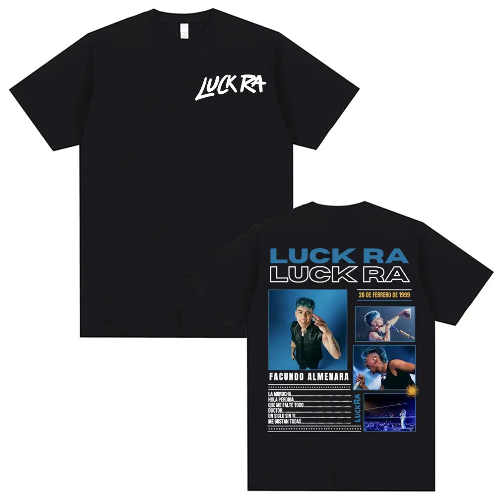 

Рэпер Luck Ra FACUNDO ALMENARA Album Tour 2025 футболки для мужчин и женщин одежда Harajuku повседневные футболки большого размера с круглым вырезом уличная одежда