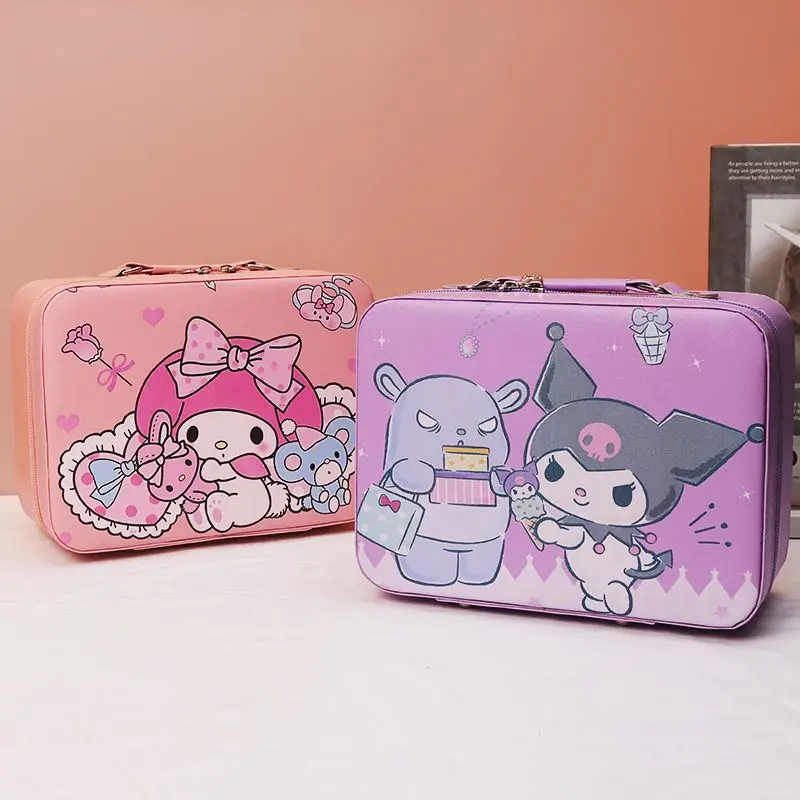 Bolsa de cosméticos Sanrio Hello Kitty, grande capacidade, organizador de produtos de higiene pessoal para viagem, caixa de armazenamento feminina, co