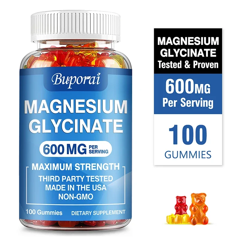 Magnesium Glycinate Gummies - for Relaxation, Cognition & Sleep Quality, Supports Nerve & Bone & Muscle Health