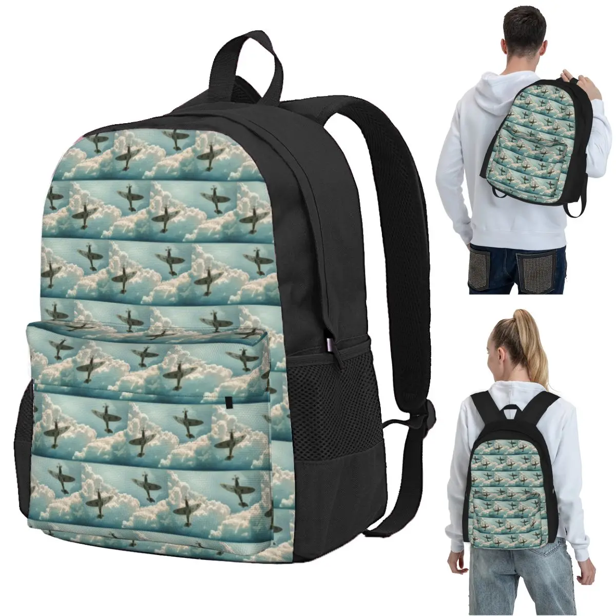 

Graceful Spitfires Backpack Student BookBag Kids School Bag Laptop Shoulder Bags for Boys Girls
