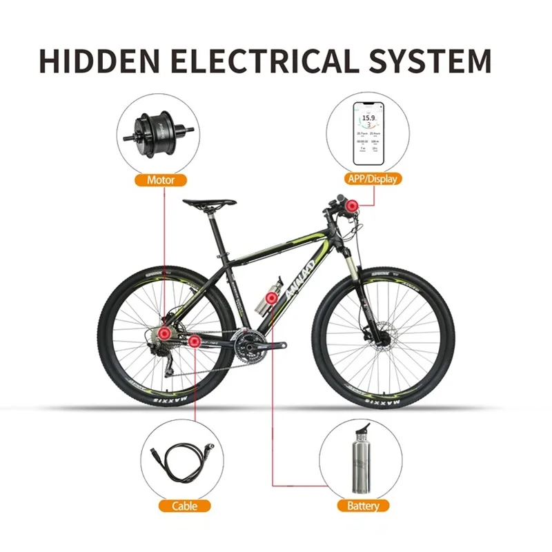 Keyde S100 kit motore mozzo posteriore controllo wireless 36V 250W conversione motore bici elettrica di piccole dimensioni semplice easykit fai da te