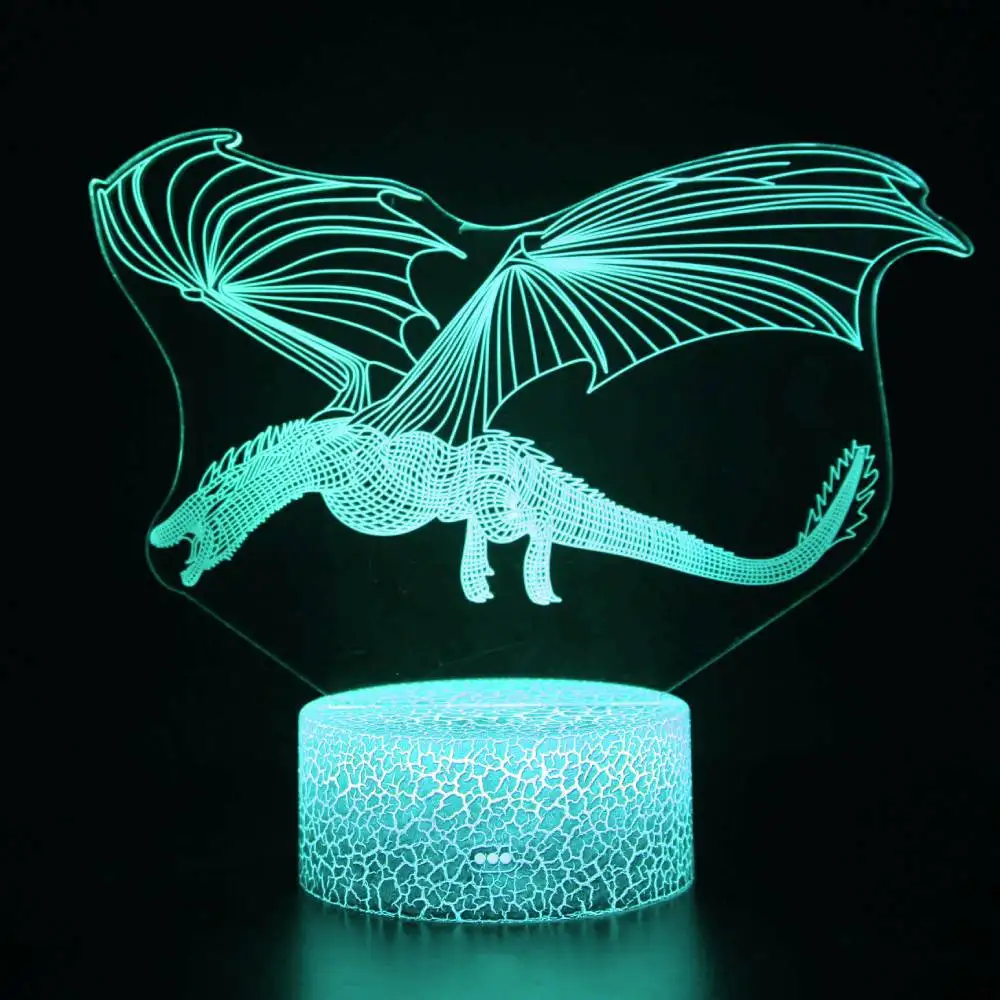 Nighdn Dragon Night Light 3D LED Dinosaur Lamp Bedroom Decoration 16 Color Changing Touch Remote Control Gifts Child Nightlight