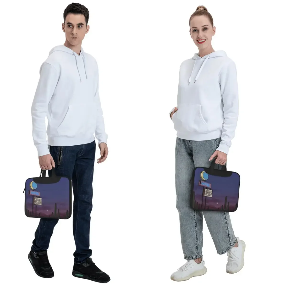 Ghost Motel Crossbody Laptop Bag Case Computer Bag Resistant Protective Notebook Pouch for Macbook Pro