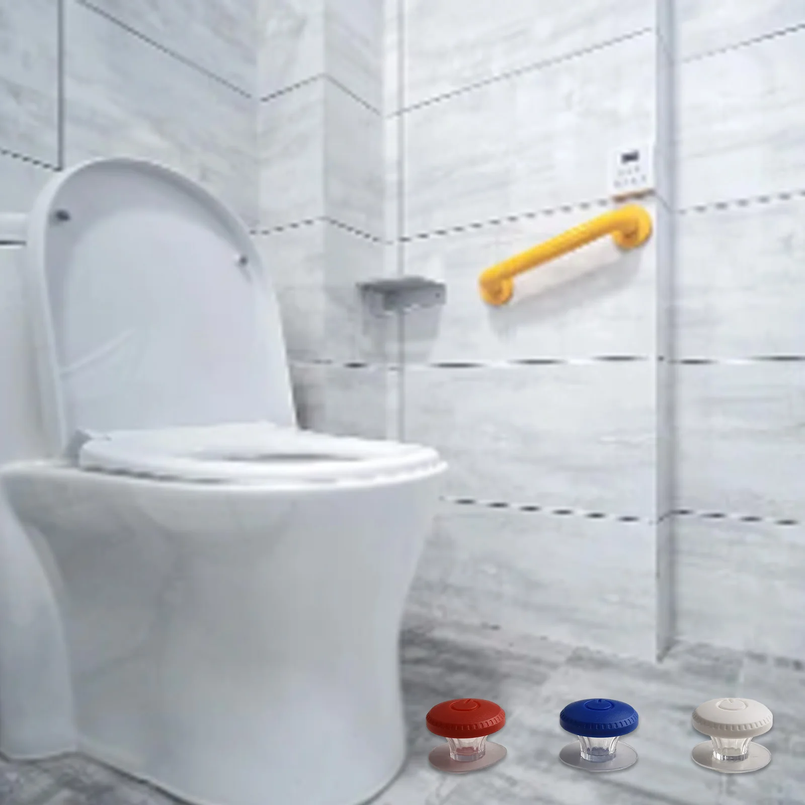 

6 PCS Toilet Flush Button Round Toilet Tank Button Top Push Button Bathroom Water Tank Flush Button Cap