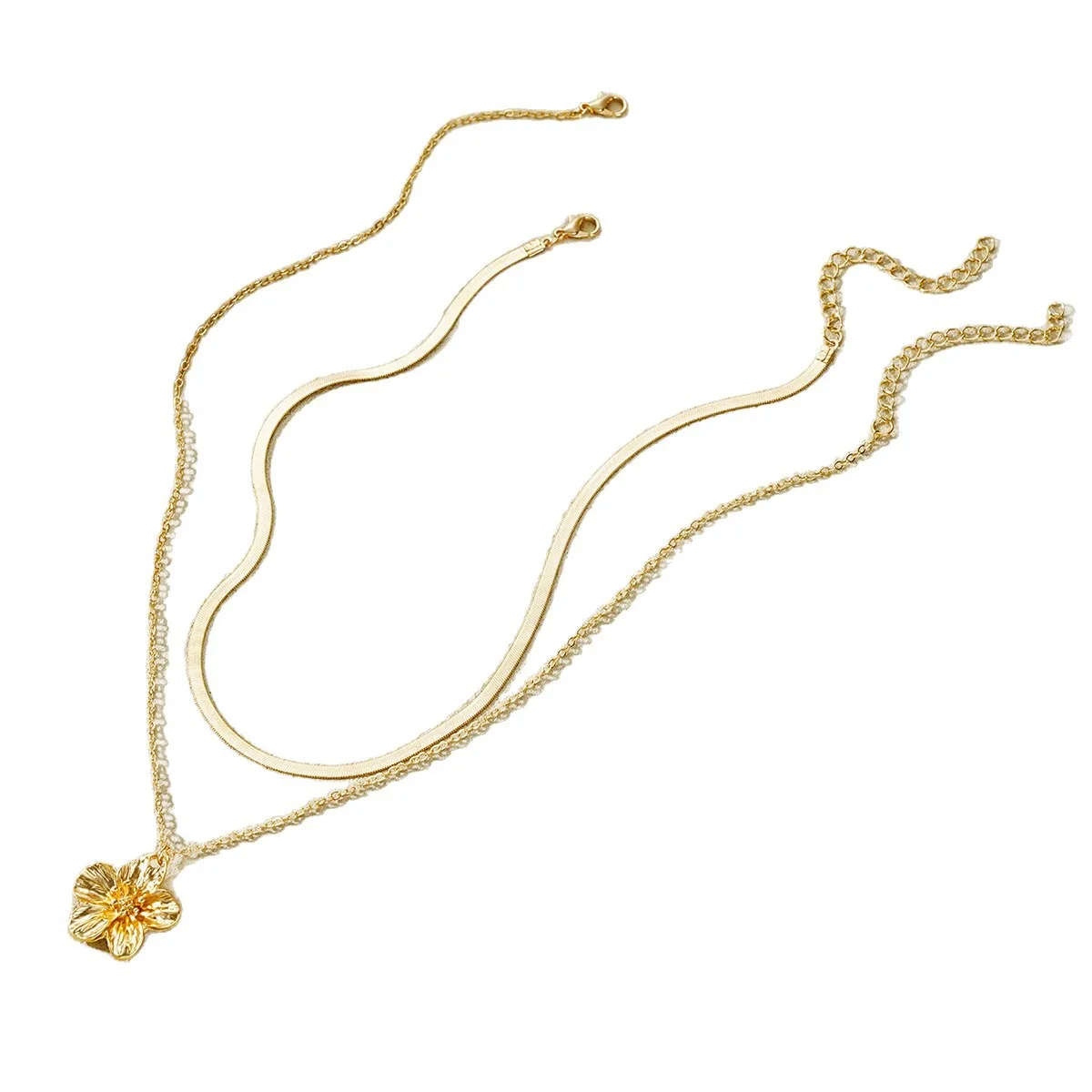 موضة جديدة تصميم فريد أنيق ورائع متعدد الطبقات زهرة قلادة للنساء الراقية مجوهرات هدايا حفلة عيد ميلاد