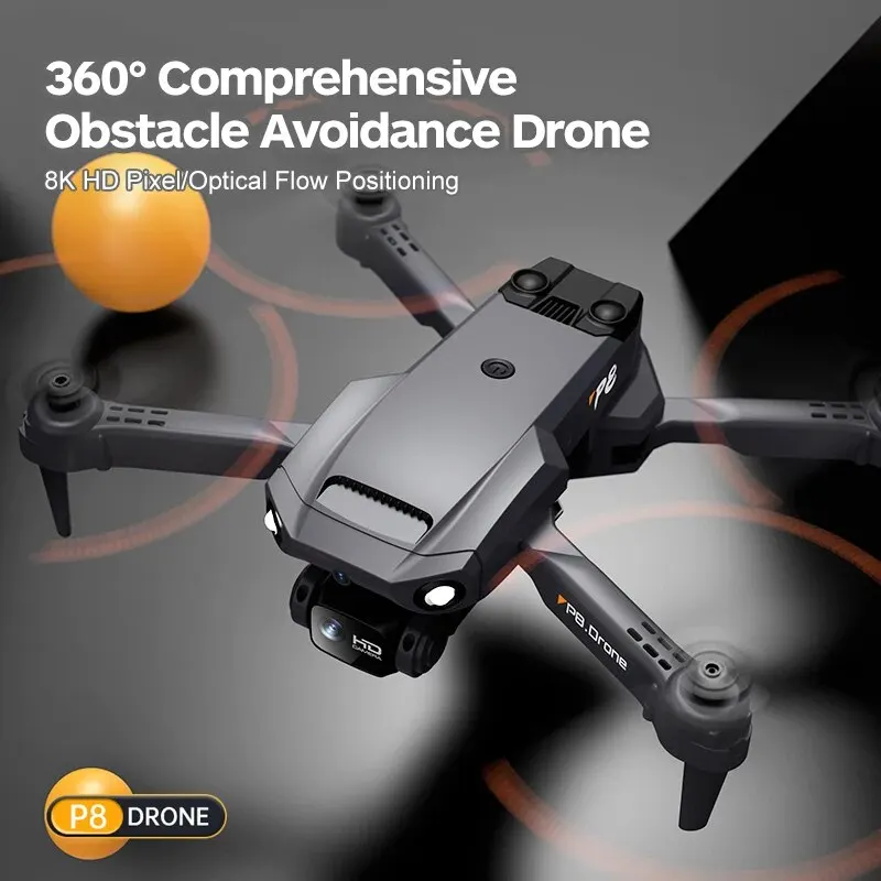 Nieuwe P8 Rc Drone Met 8K Hd Camera Obstakel Vermijden Opvouwbare Drone 8K Luchtfotografie Quadcopter Afstandsbediening Vliegtuig Speelgoed