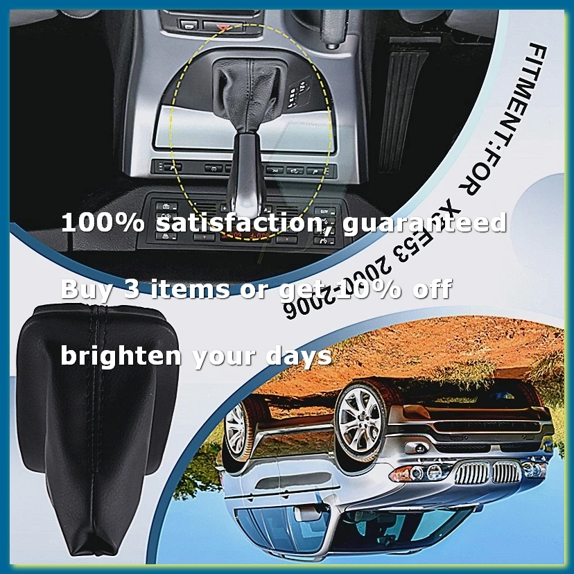 New Car Automatic Gear Shift Knob Boot PU Leather Dust Cover 25167524978 for X5 E53 2000-2006