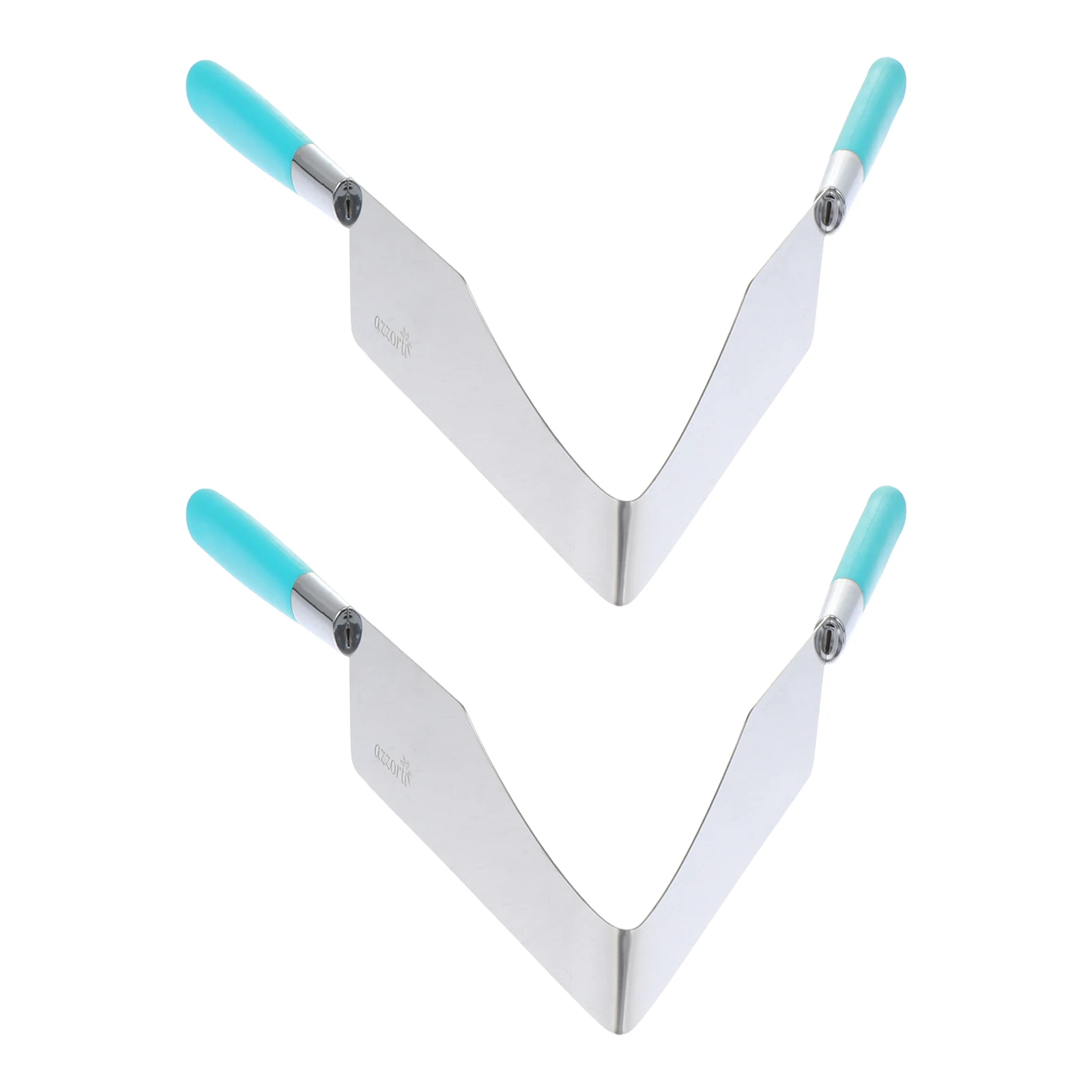 

2pcs Cake Slicer Stainless Steel Adjustable Width Ergonomic Handle Kitchen Tool Dessert Food Tong Serving Tongs