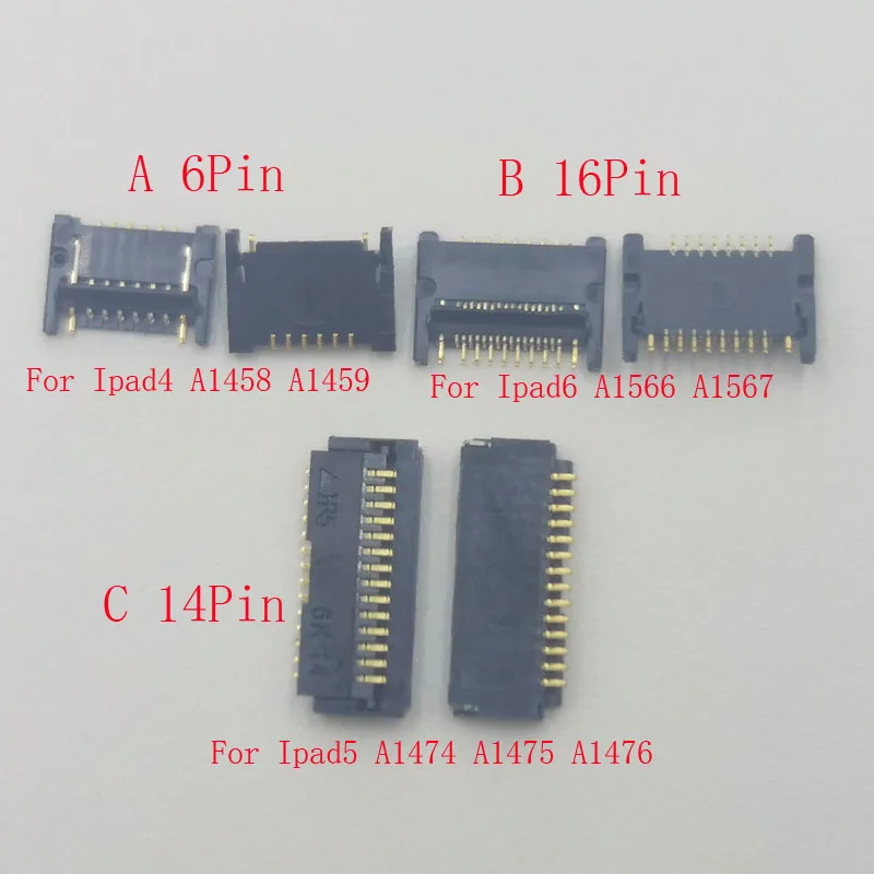 1-10Pcs Home Button Fingerprint Return Key Flex FPC Connector Plug For Ipad 6 4 5 Air2 A1458 A1459 A1460 A1566 A1567 A1474 A1475